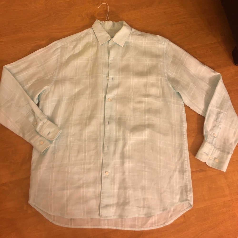 Tommy bahama blue men’s button down shirt